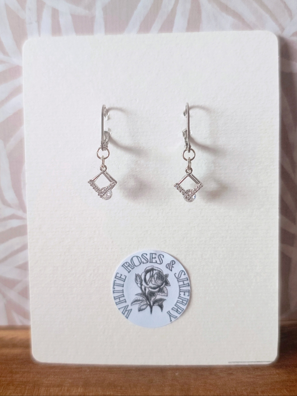 White Roses & Sherry • 18k White Gold & CZ Celestial Star Dangles